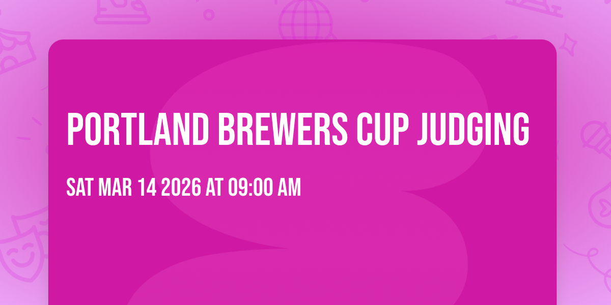 Portland Brewers Cup Judging