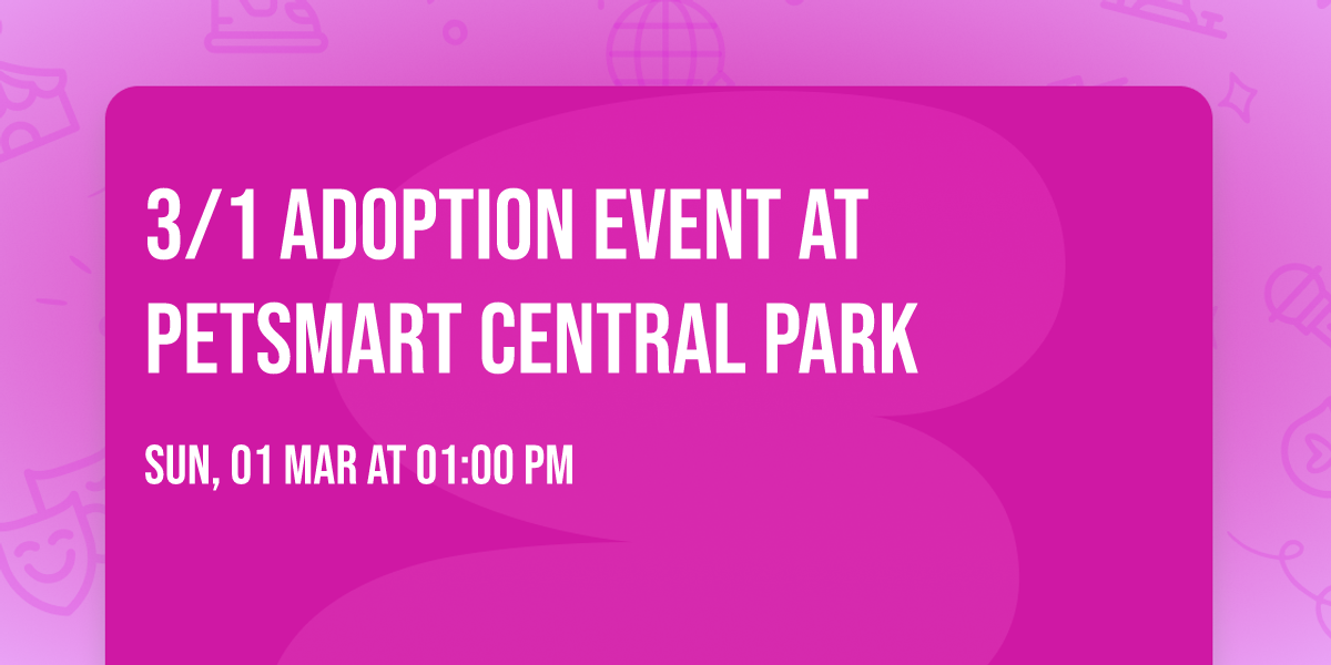 3\/1 Adoption Event at PetSmart Central Park