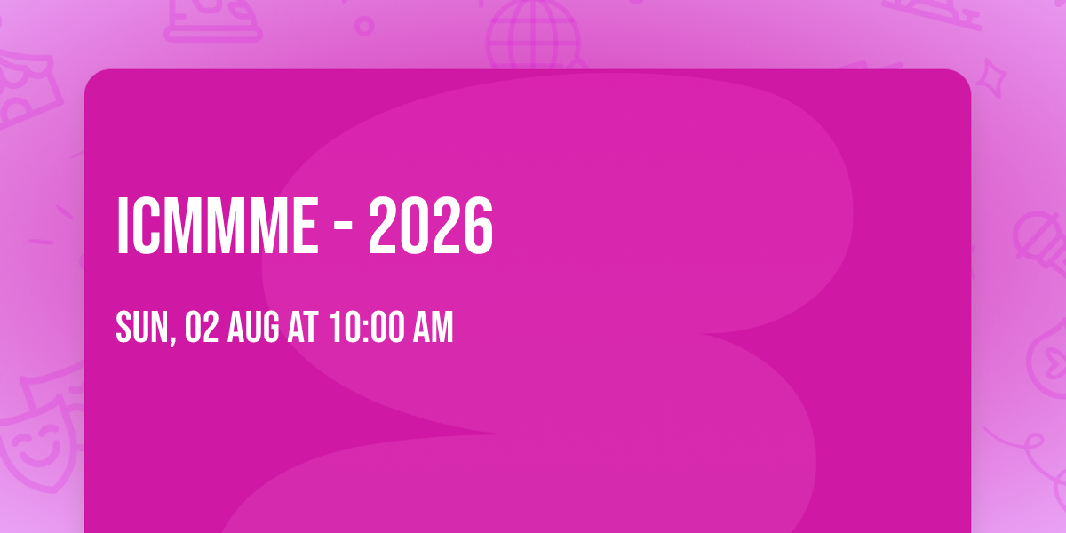 ICMMME - 2026