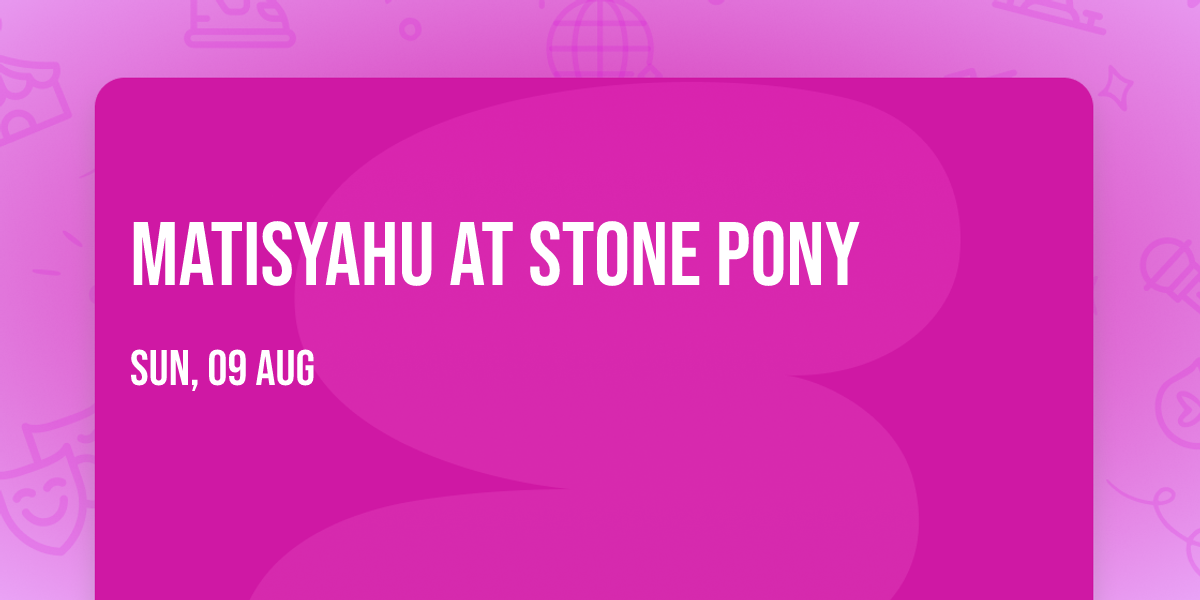 Matisyahu at Stone Pony
