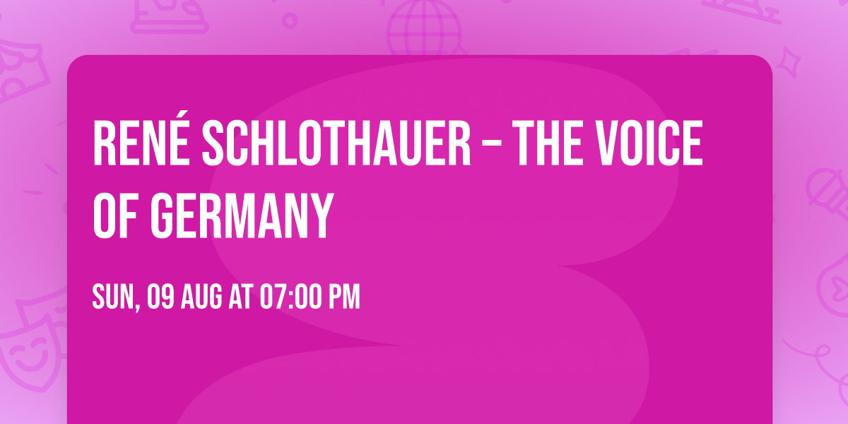 Ren\u00e9 Schlothauer \u2013 the voice of germany