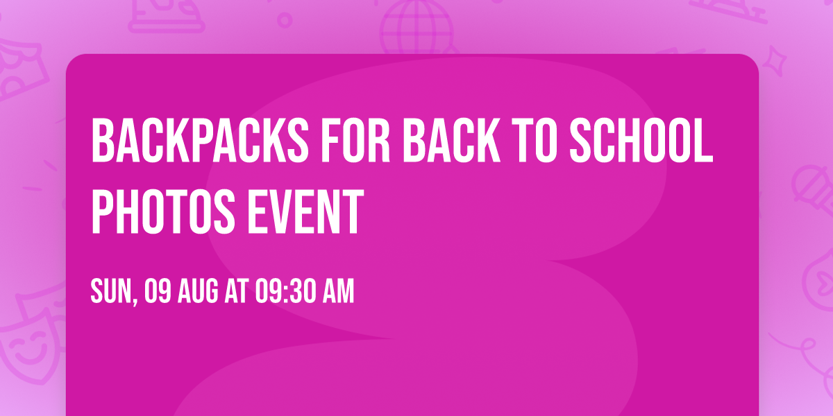 Backpacks for Back to School Photos Event 
