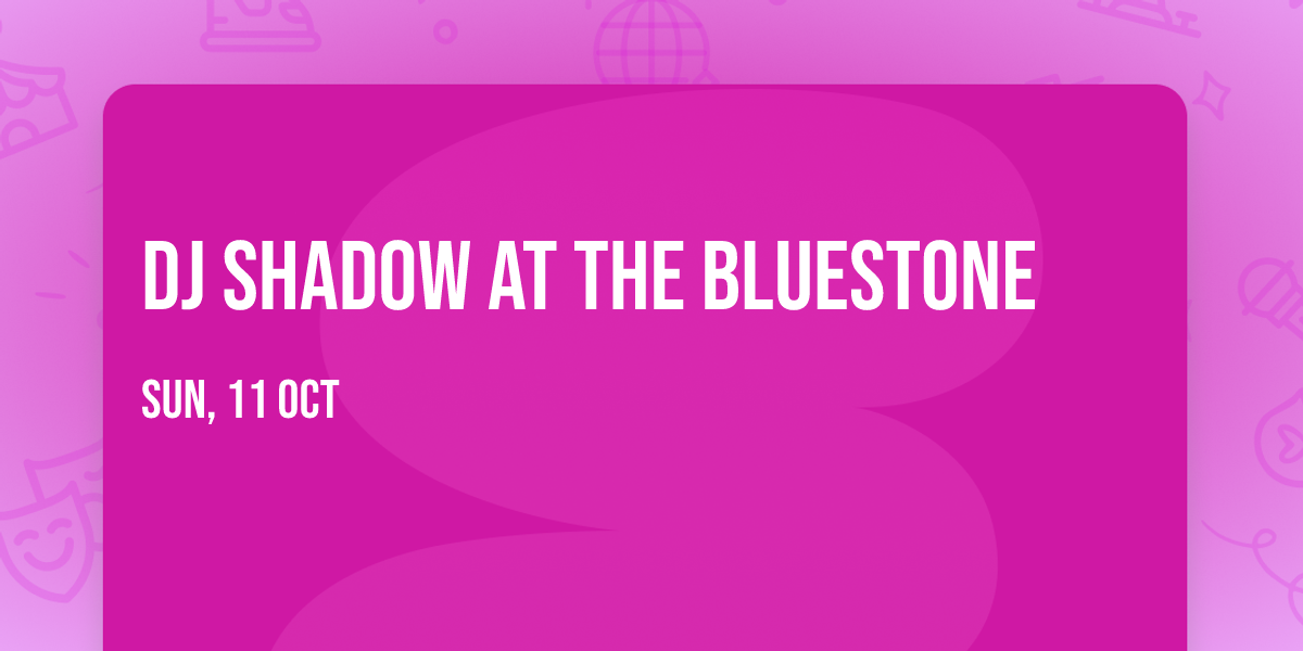 DJ Shadow at The Bluestone