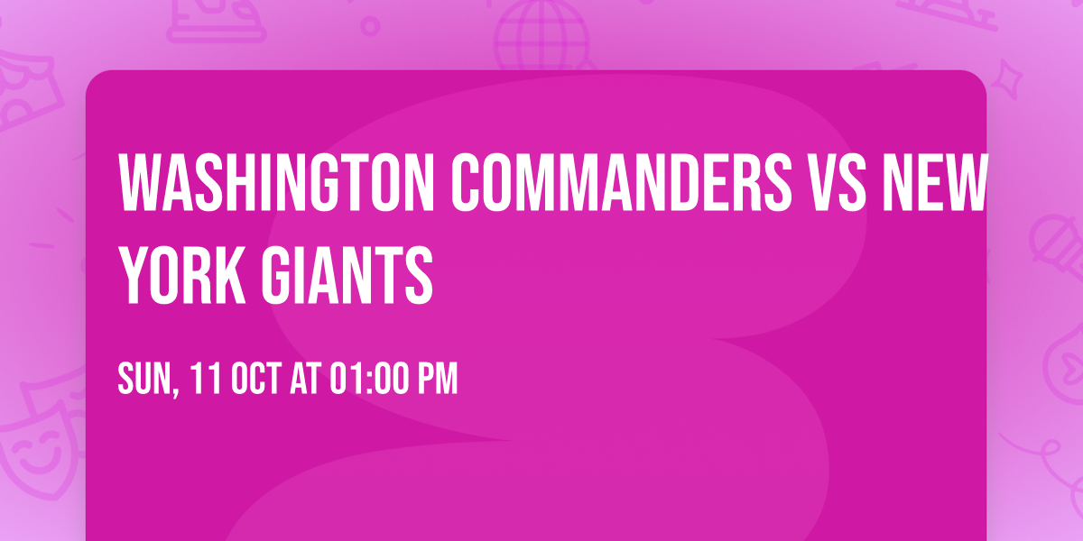 Washington Commanders vs New York Giants