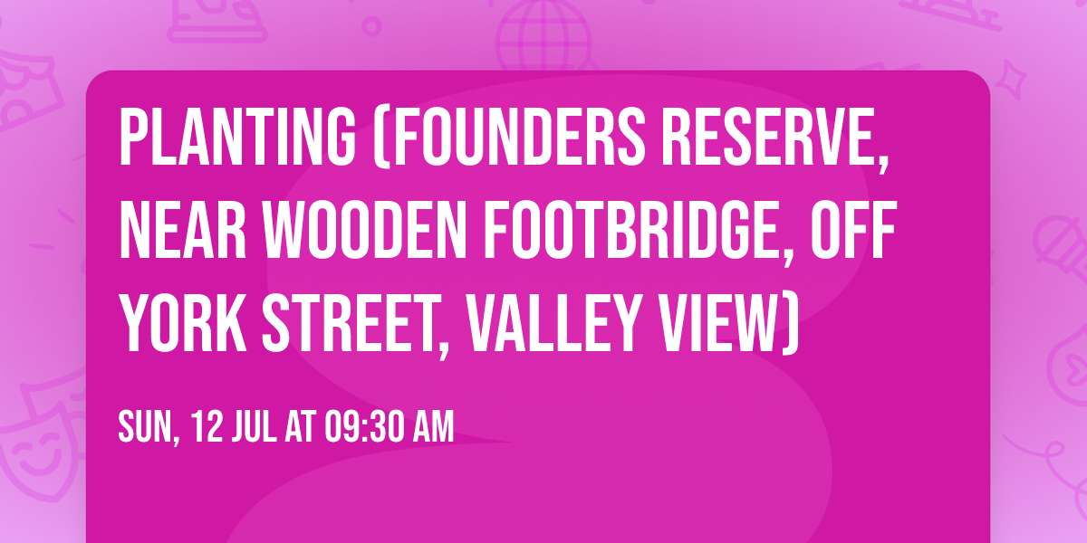 Planting (Founders Reserve, near wooden footbridge, off York Street, Valley View)