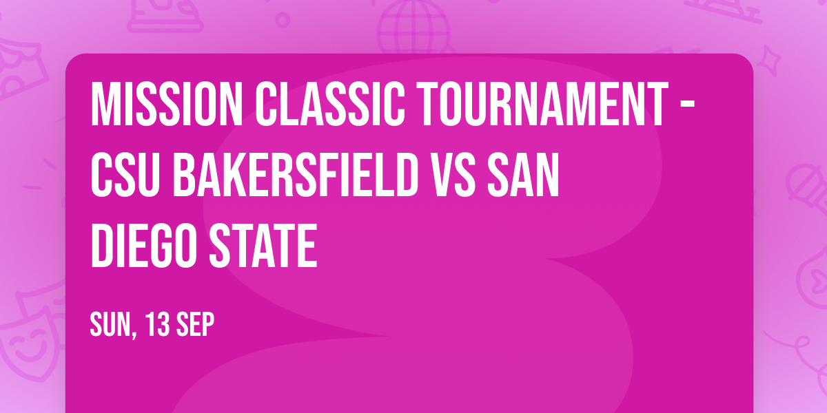 Mission Classic Tournament - CSU Bakersfield vs San Diego State