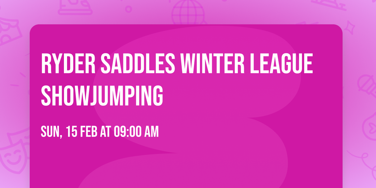 Ryder Saddles Winter League Showjumping