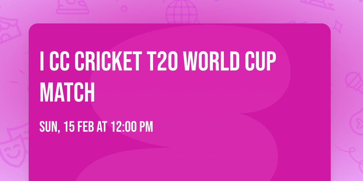 I CC Cricket T20 world cup match