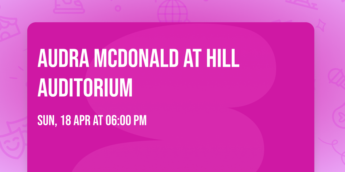 Audra McDonald at Hill Auditorium