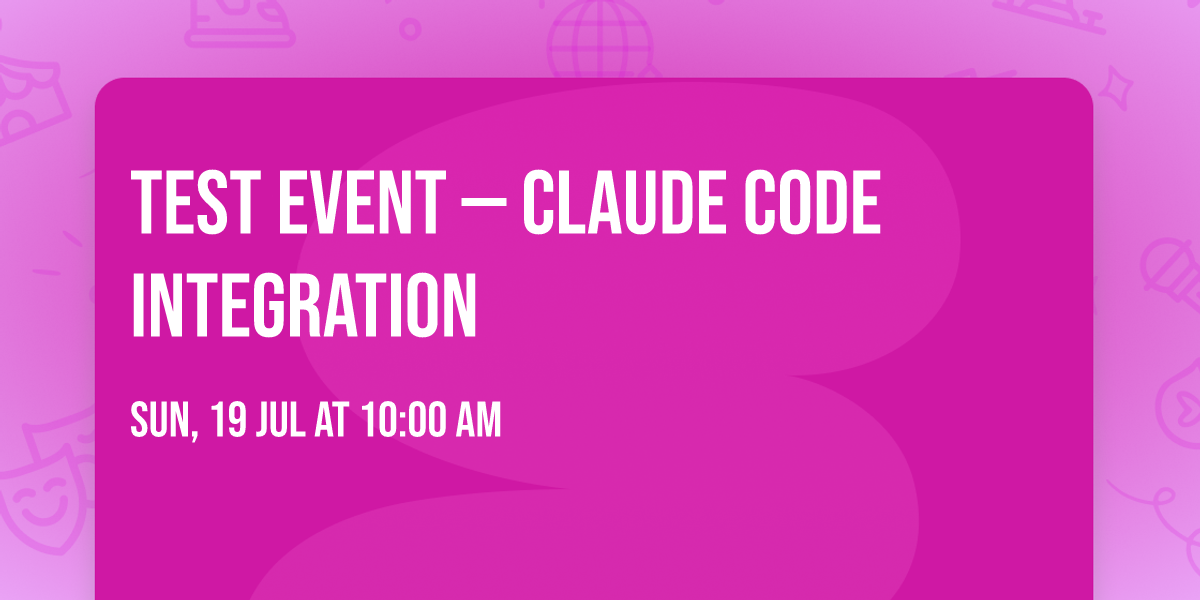 Test Event \u2014 Claude Code Integration