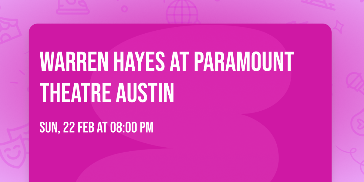 Warren Hayes at Paramount Theatre Austin