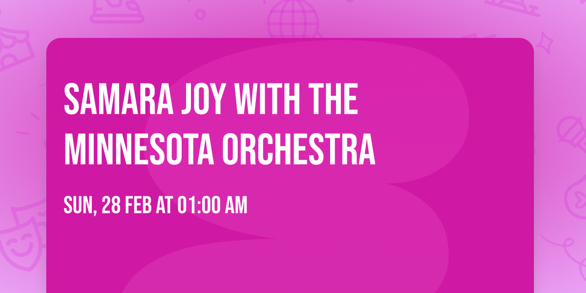 Samara Joy with the Minnesota Orchestra