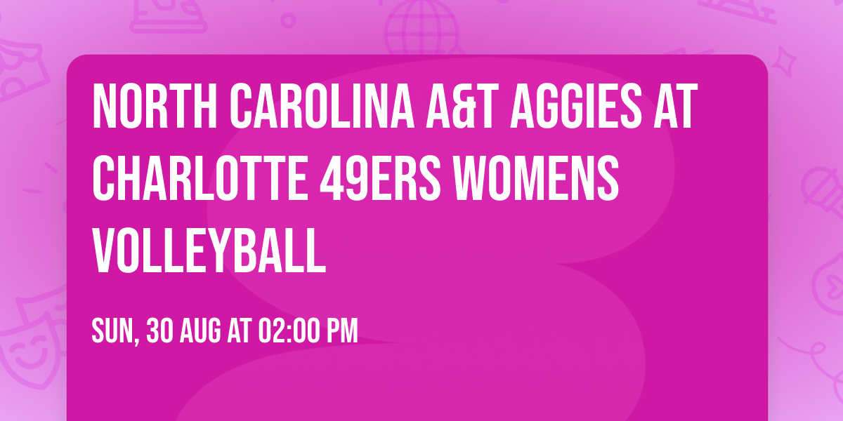 North Carolina A&T Aggies at Charlotte 49ers Womens Volleyball
