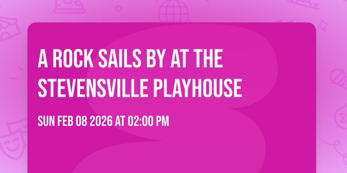 A Rock Sails By at The Stevensville Playhouse