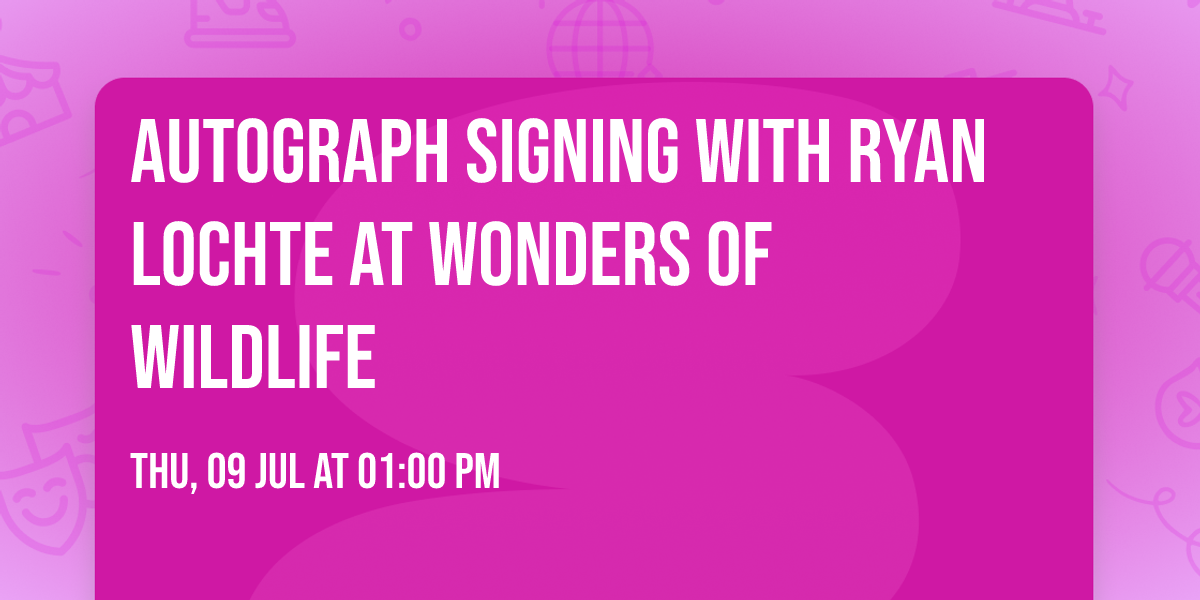 Autograph Signing with Ryan Lochte at Wonders of Wildlife