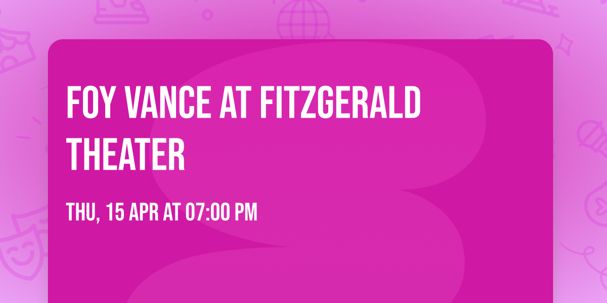 Foy Vance at Fitzgerald Theater