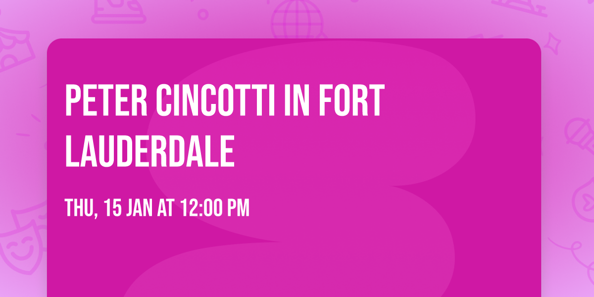 Peter Cincotti in Fort Lauderdale