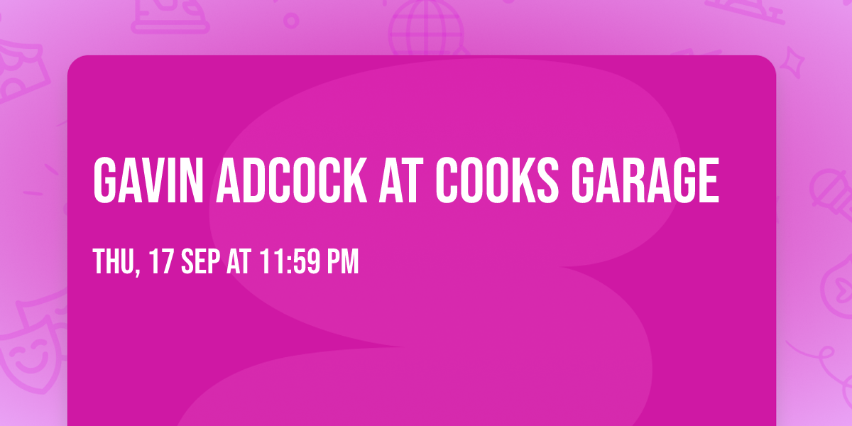 Gavin Adcock at Cooks Garage