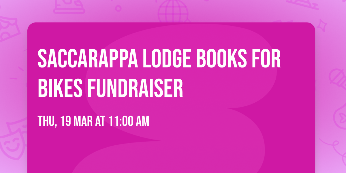 Saccarappa Lodge Books for Bikes Fundraiser