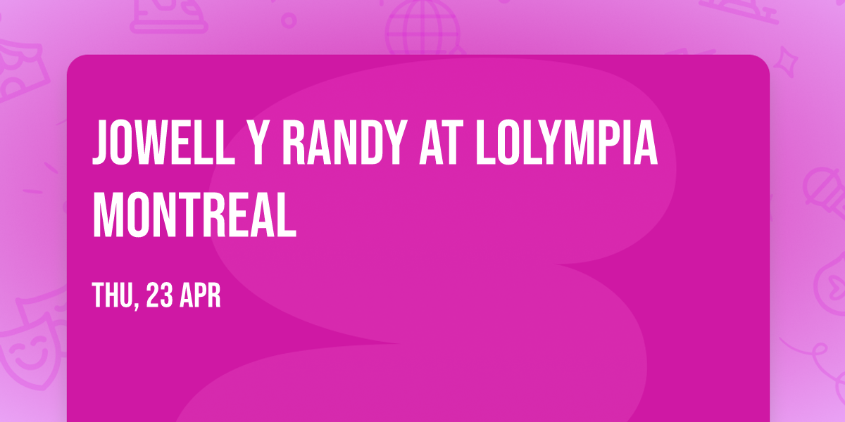 Jowell y Randy at LOlympia Montreal