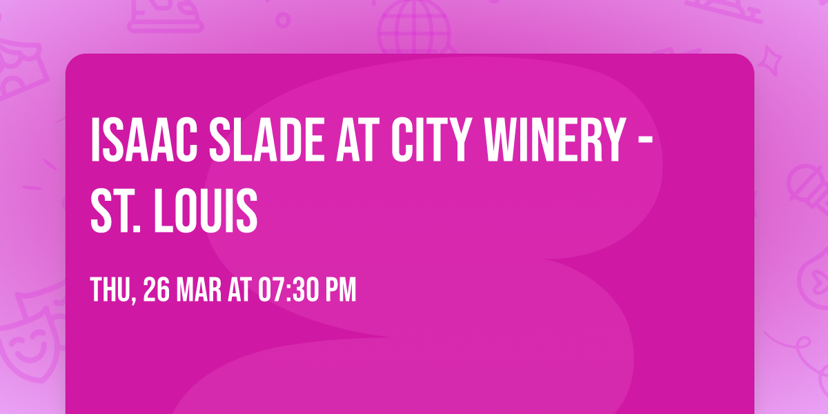 Isaac Slade at City Winery - St. Louis