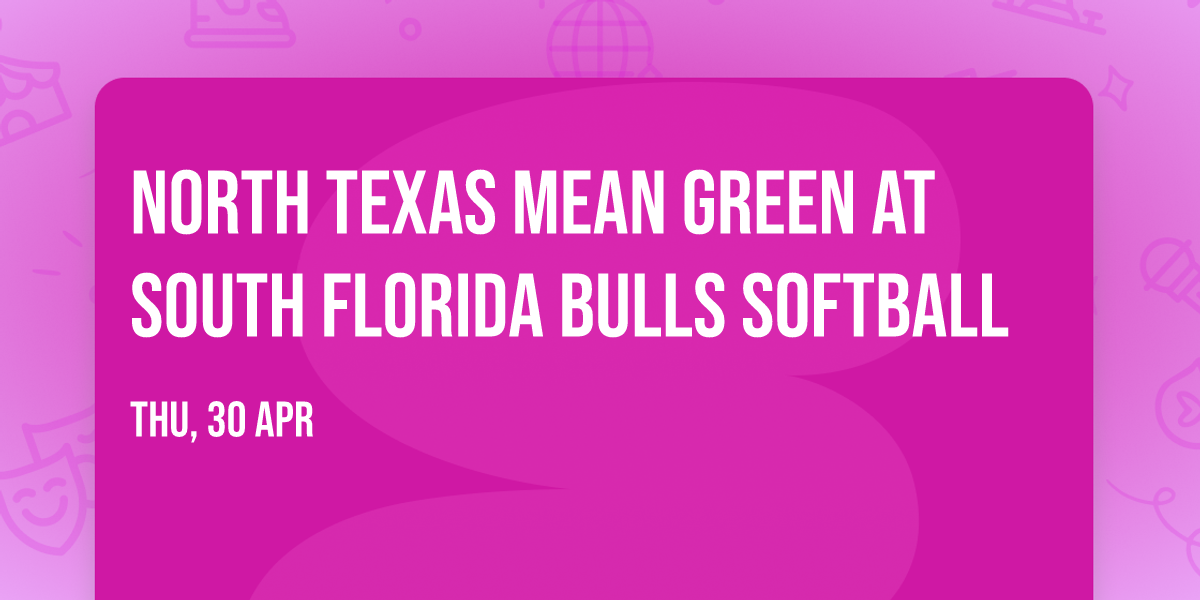 North Texas Mean Green at South Florida Bulls Softball