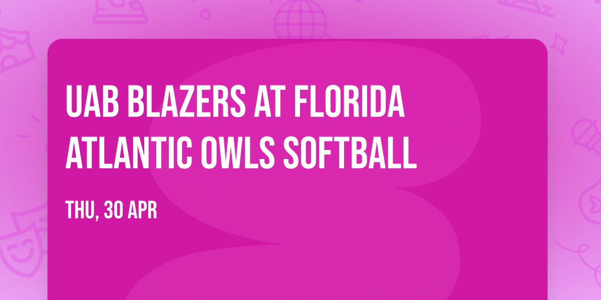 UAB Blazers at Florida Atlantic Owls Softball