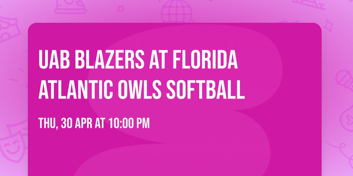 UAB Blazers at Florida Atlantic Owls Softball