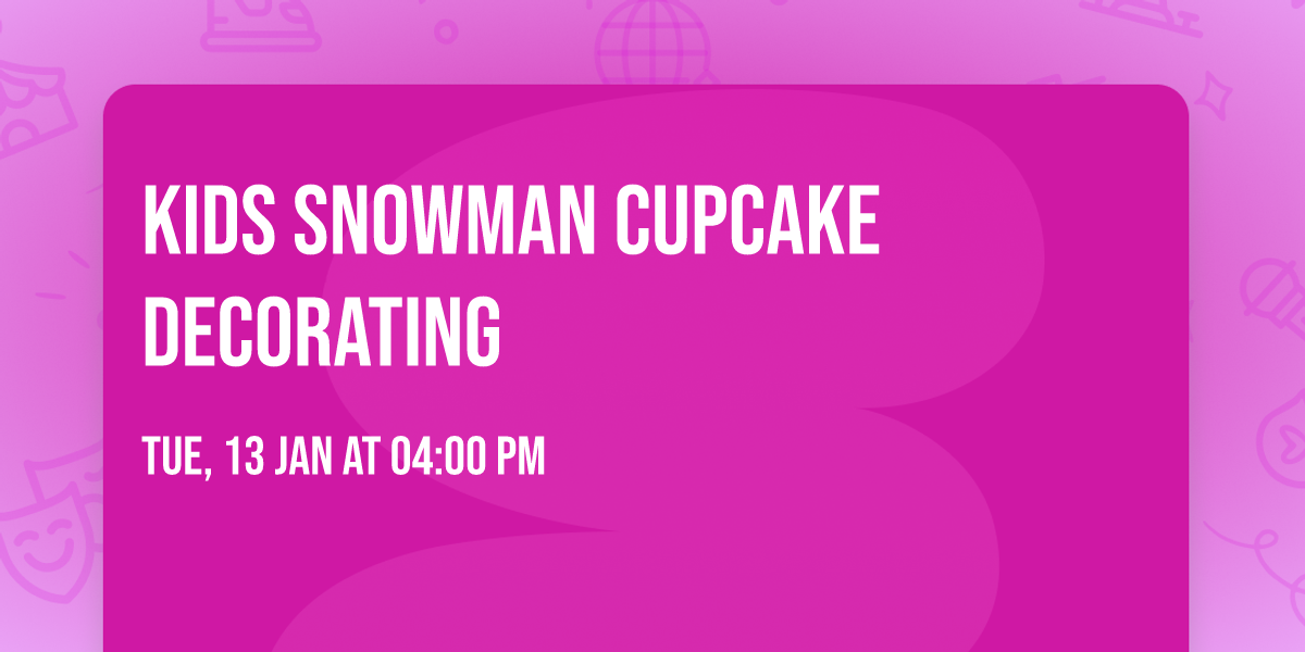 Kids Snowman Cupcake Decorating