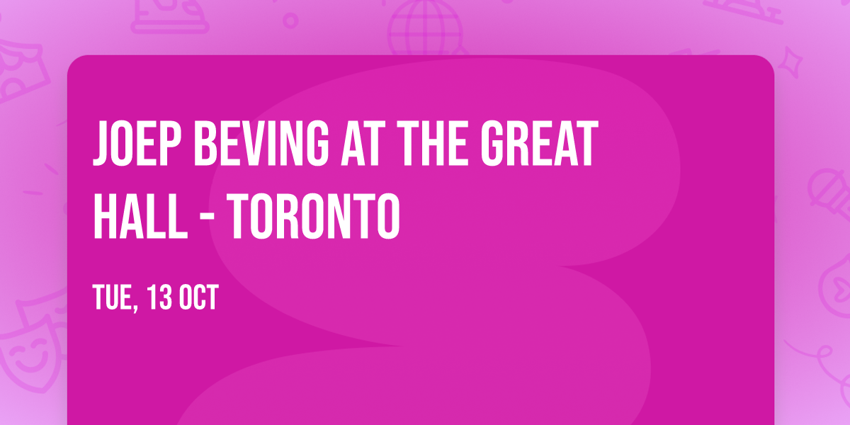 Joep Beving at The Great Hall - Toronto