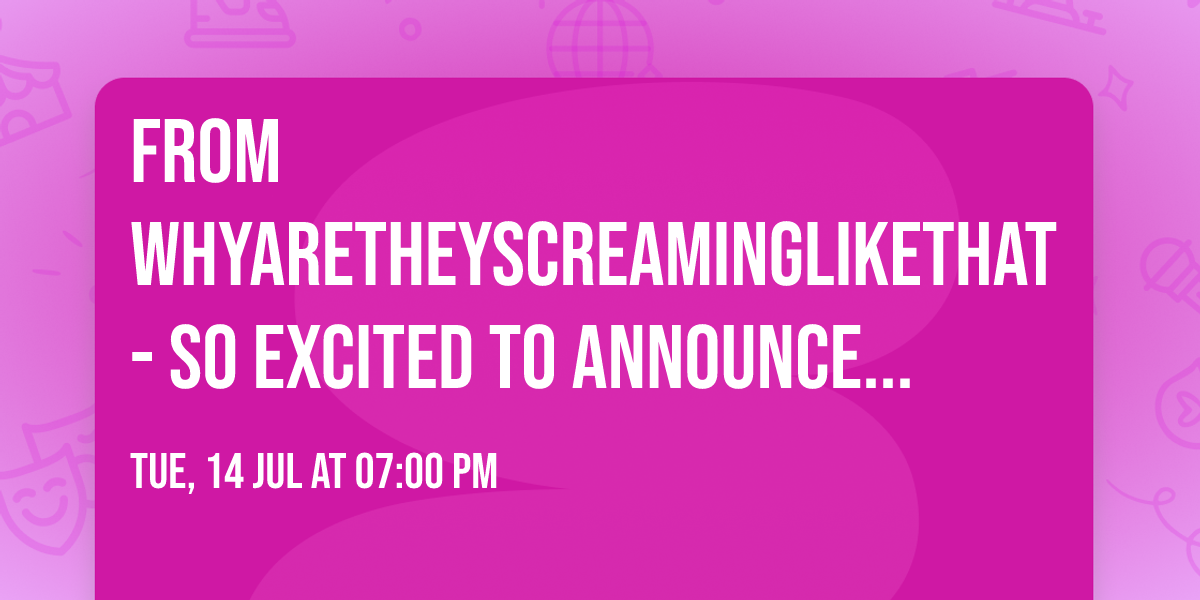 From whyaretheyscreaminglikethat - So excited to announce this show with\u2026
