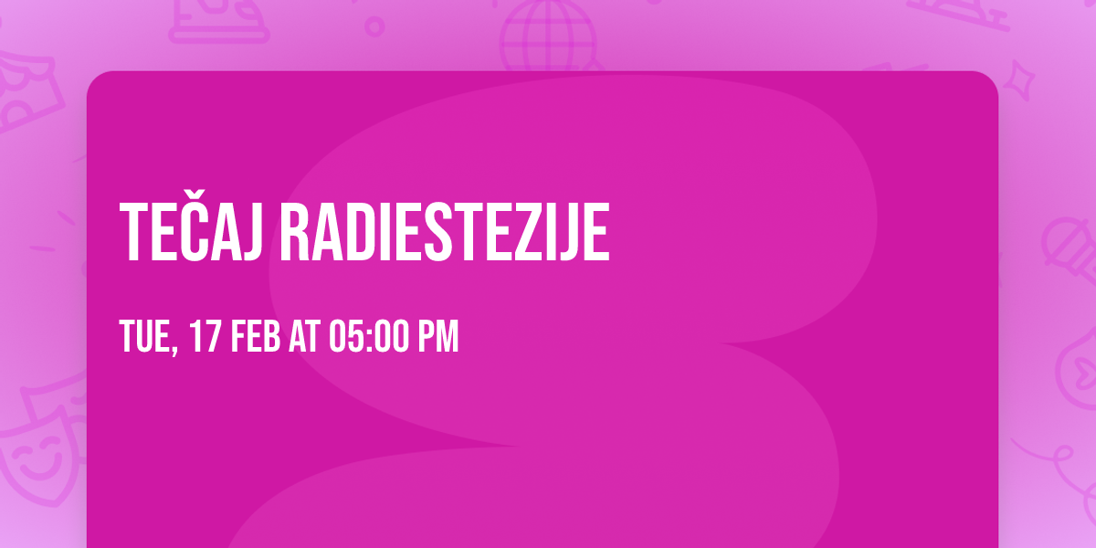 TE\u010cAJ RADIESTEZIJE