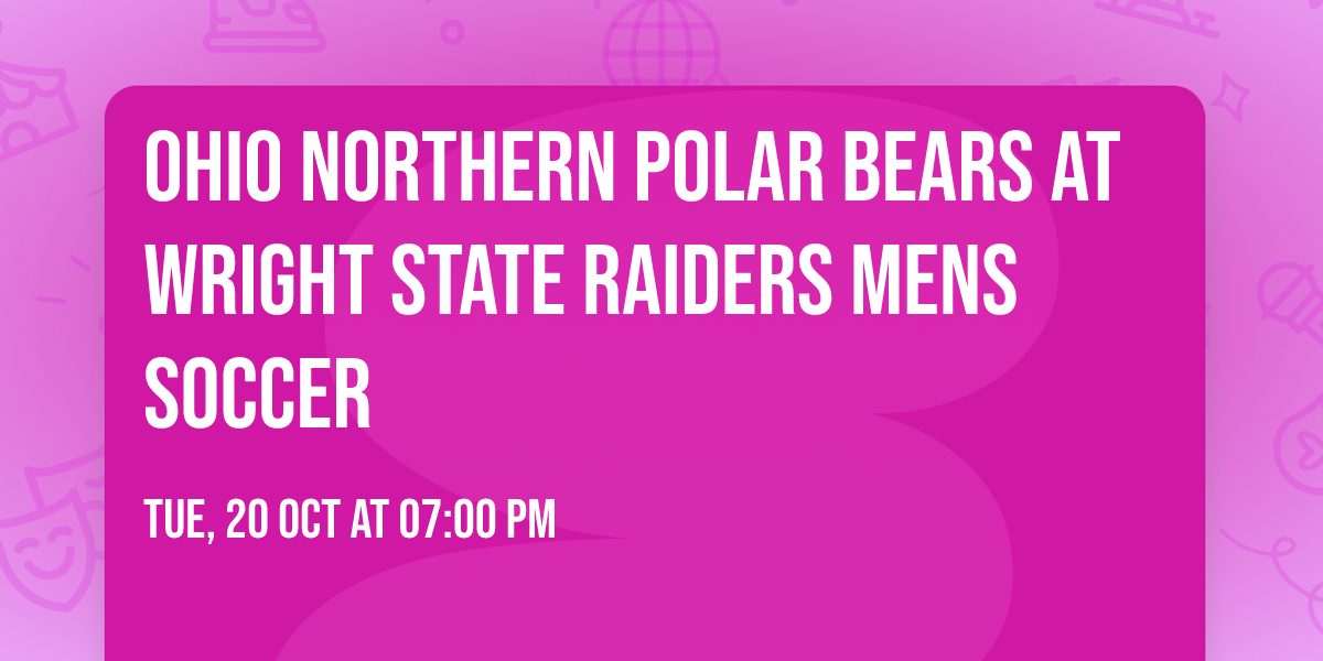Ohio Northern Polar Bears at Wright State Raiders Mens Soccer