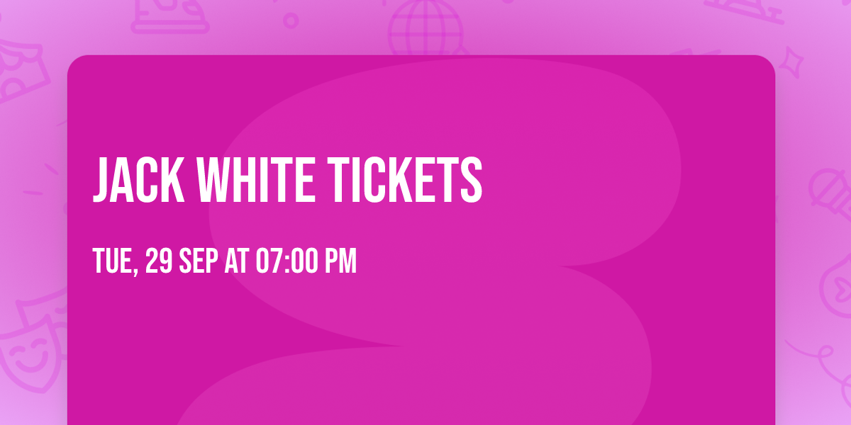 Jack White Tickets 