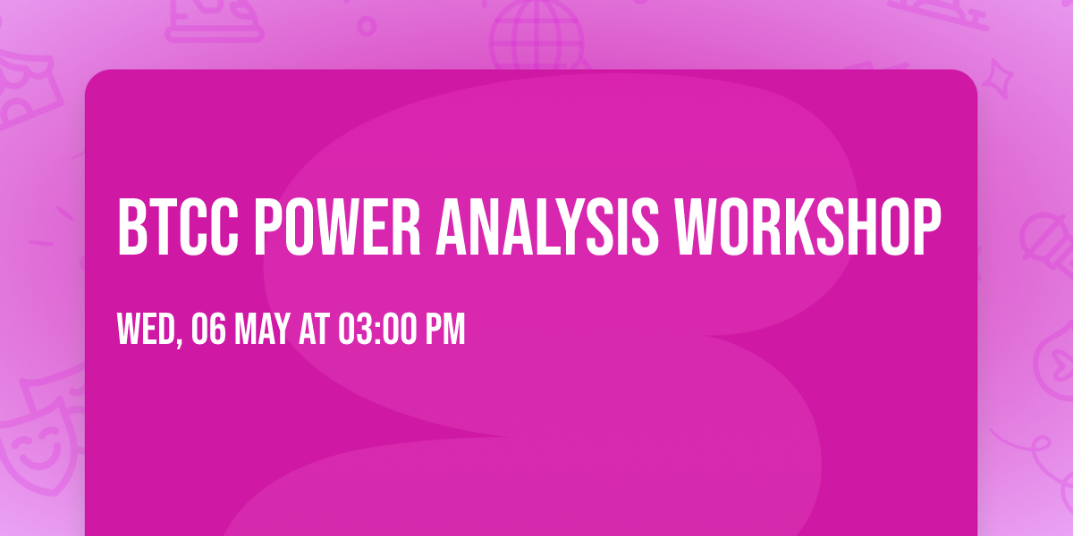 BTCC Power Analysis Workshop