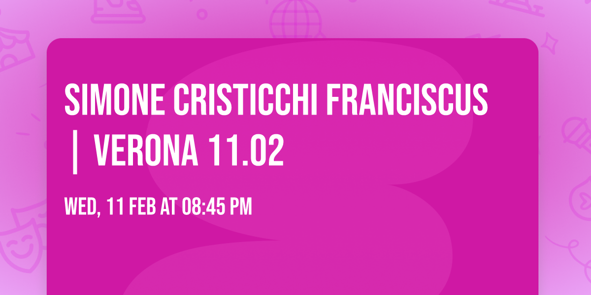 Simone Cristicchi Franciscus | Verona 11.02