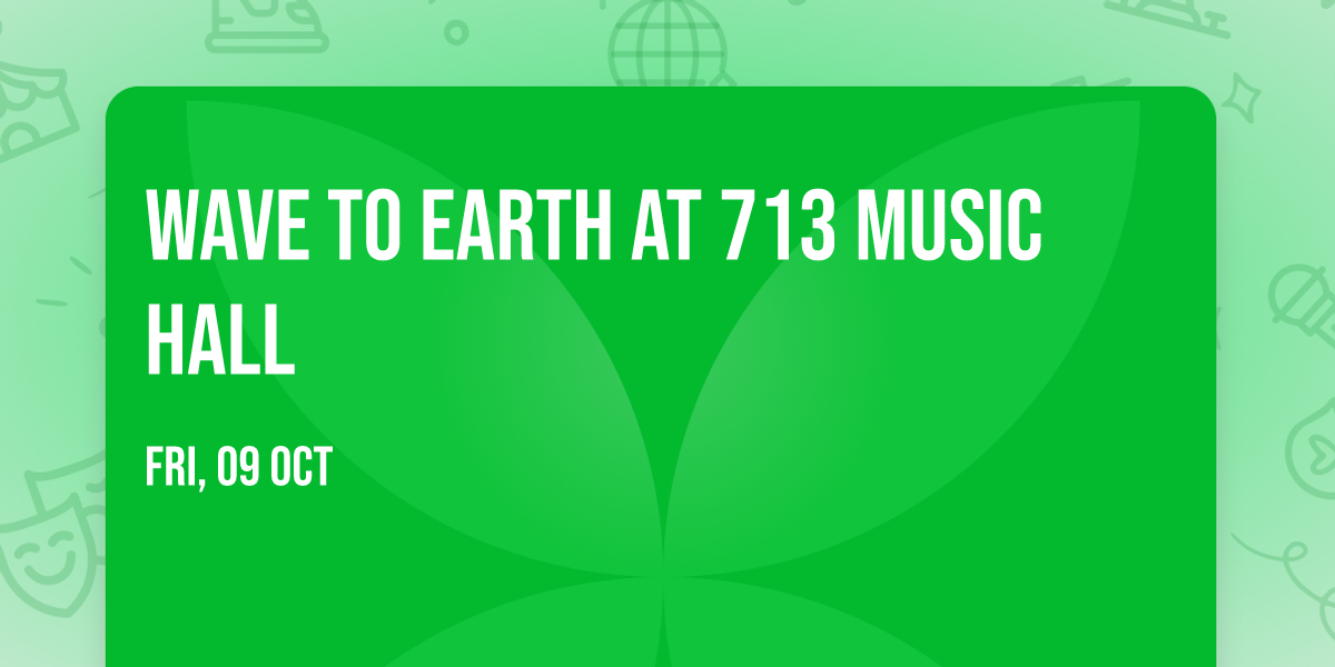 Wave to Earth at 713 Music Hall