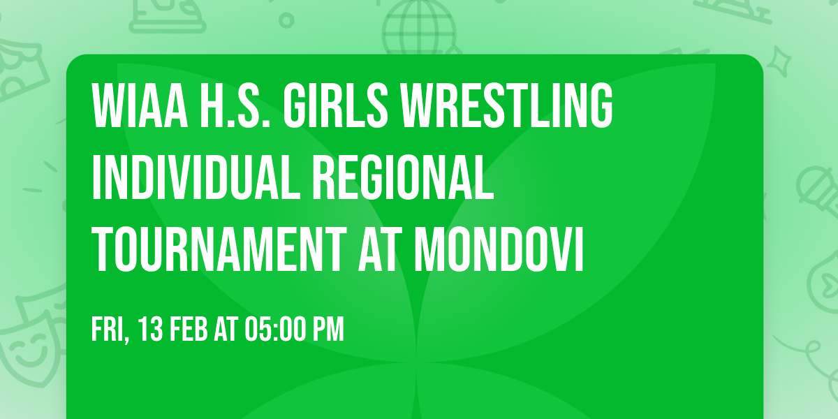 WIAA H.S. Girls Wrestling Individual Regional Tournament at Mondovi
