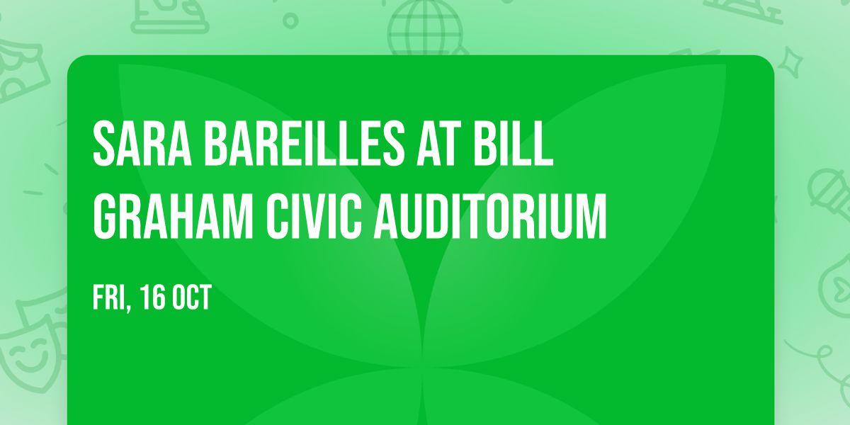Sara Bareilles at Bill Graham Civic Auditorium