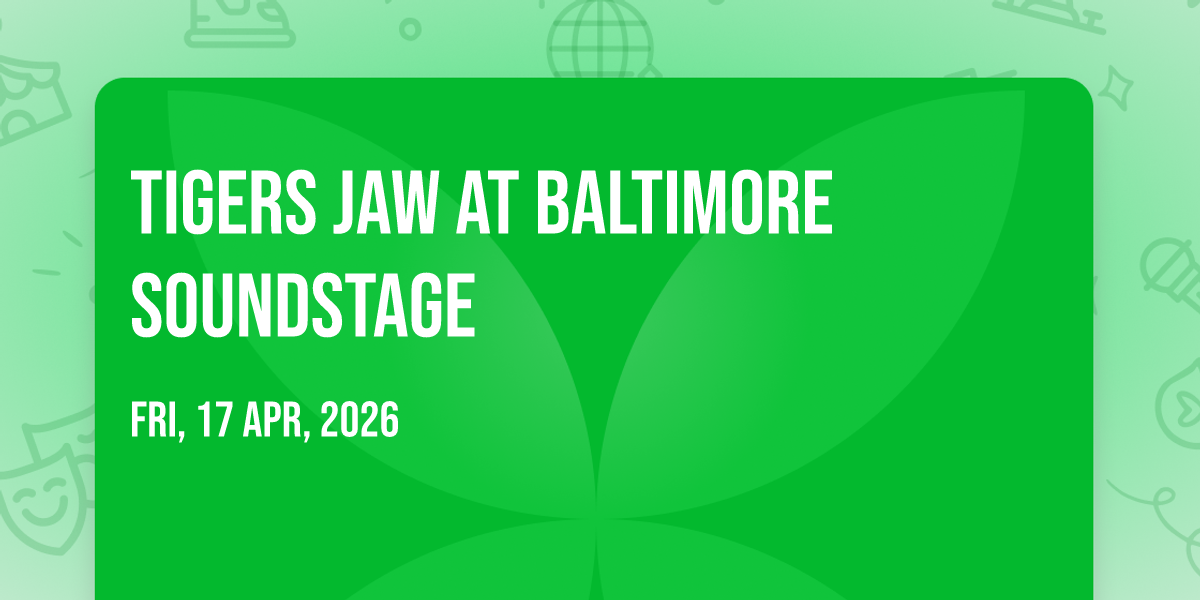 Tigers Jaw at Baltimore SoundStage