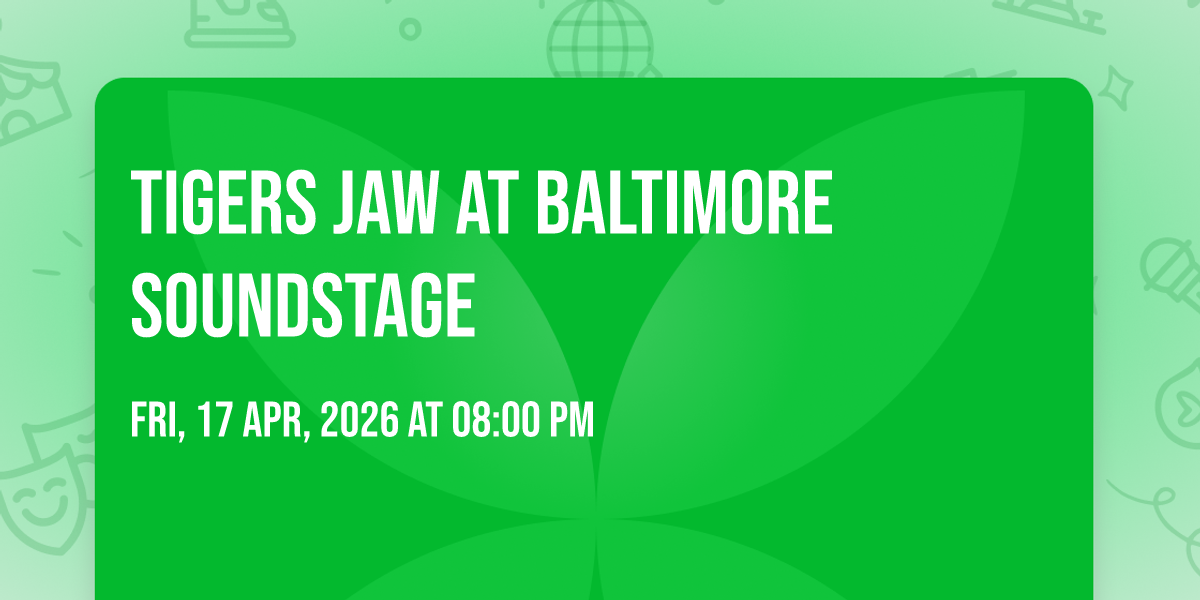 Tigers Jaw at Baltimore SoundStage
