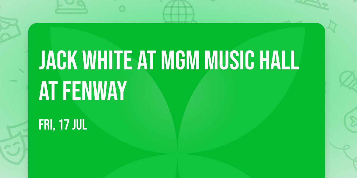 Jack White at MGM Music Hall at Fenway