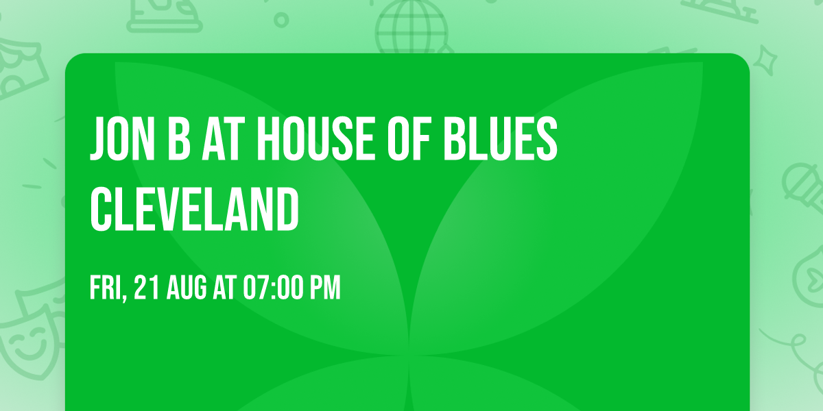 Jon B at House of Blues Cleveland