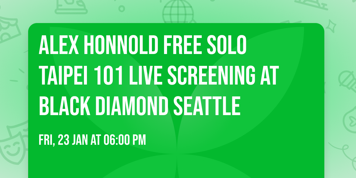 Alex Honnold Free Solo Taipei 101 Live Screening at Black Diamond Seattle