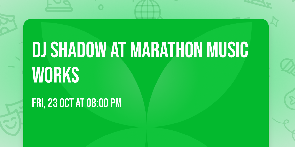 DJ Shadow at Marathon Music Works