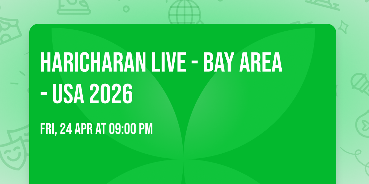 Haricharan Live   - Bay Area - USA 2026