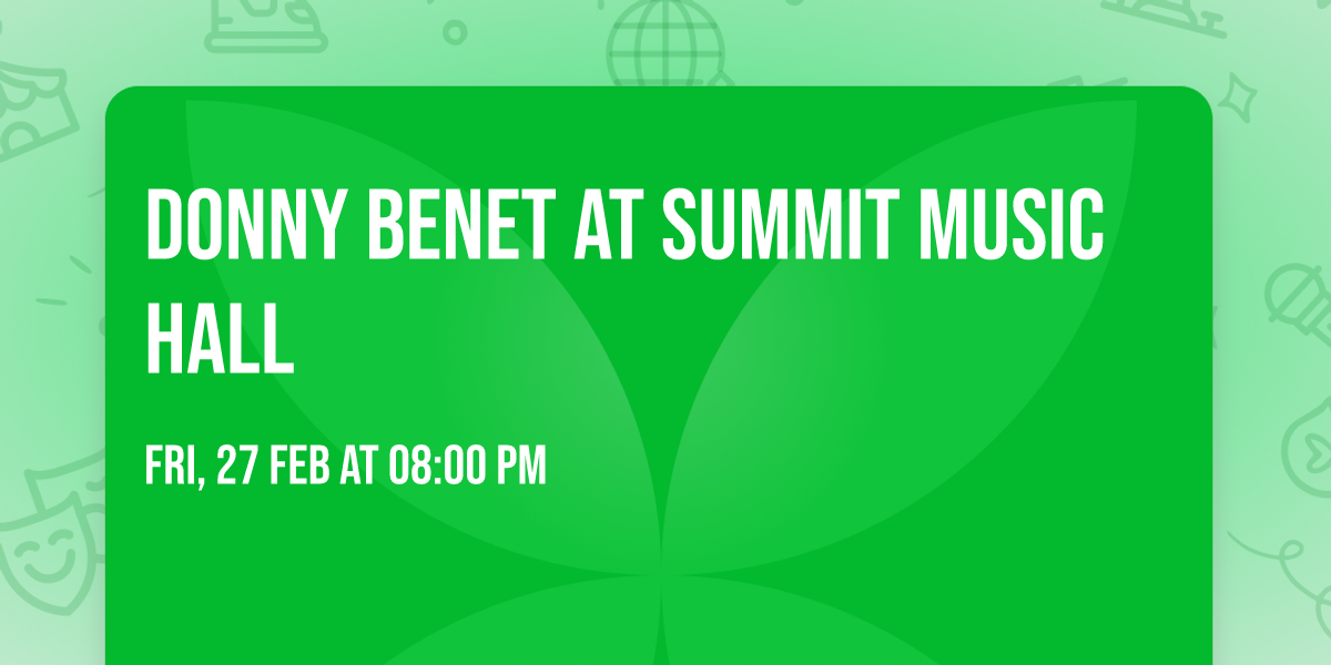 Donny Benet at Summit Music Hall