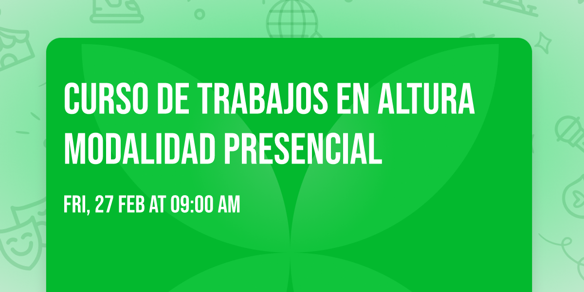 Curso de Trabajos en Altura modalidad presencial 