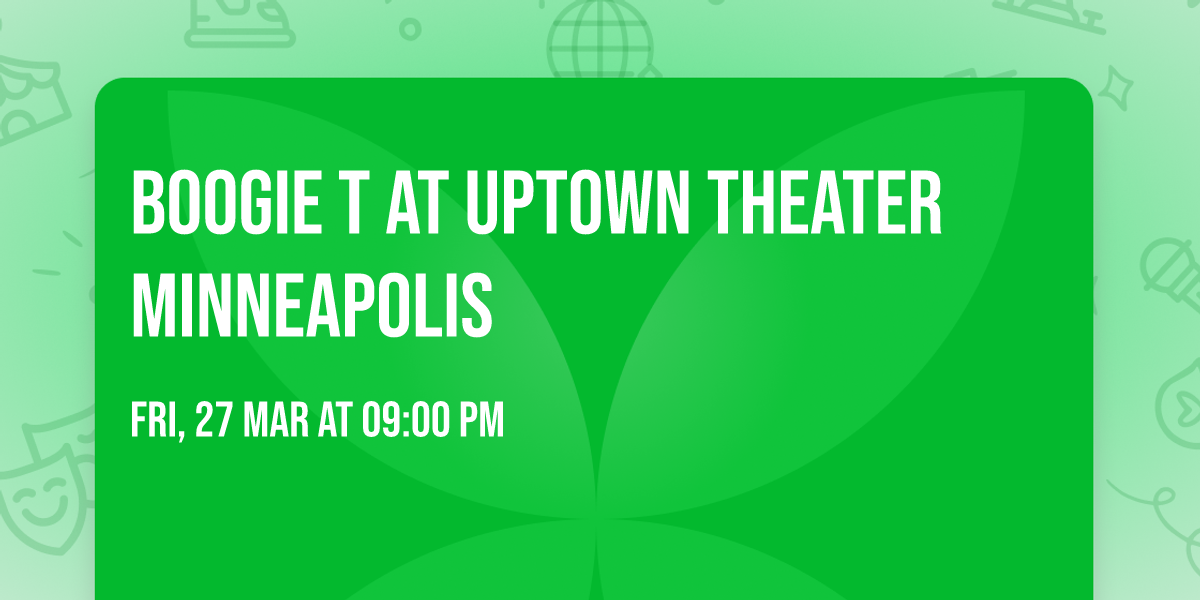 Boogie T at Uptown Theater Minneapolis