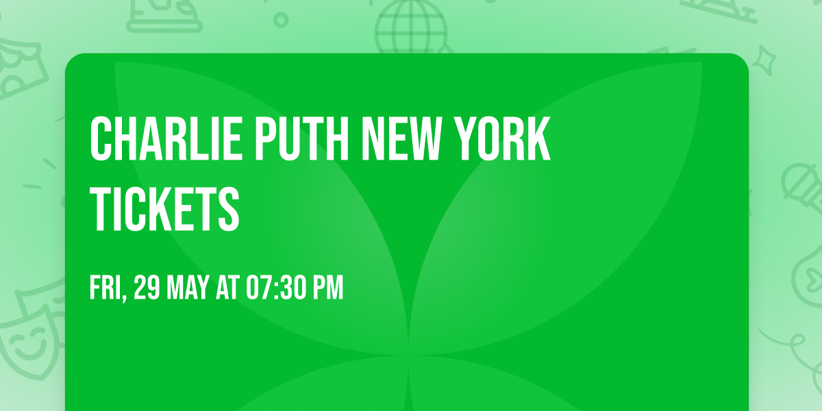Charlie Puth New York Tickets